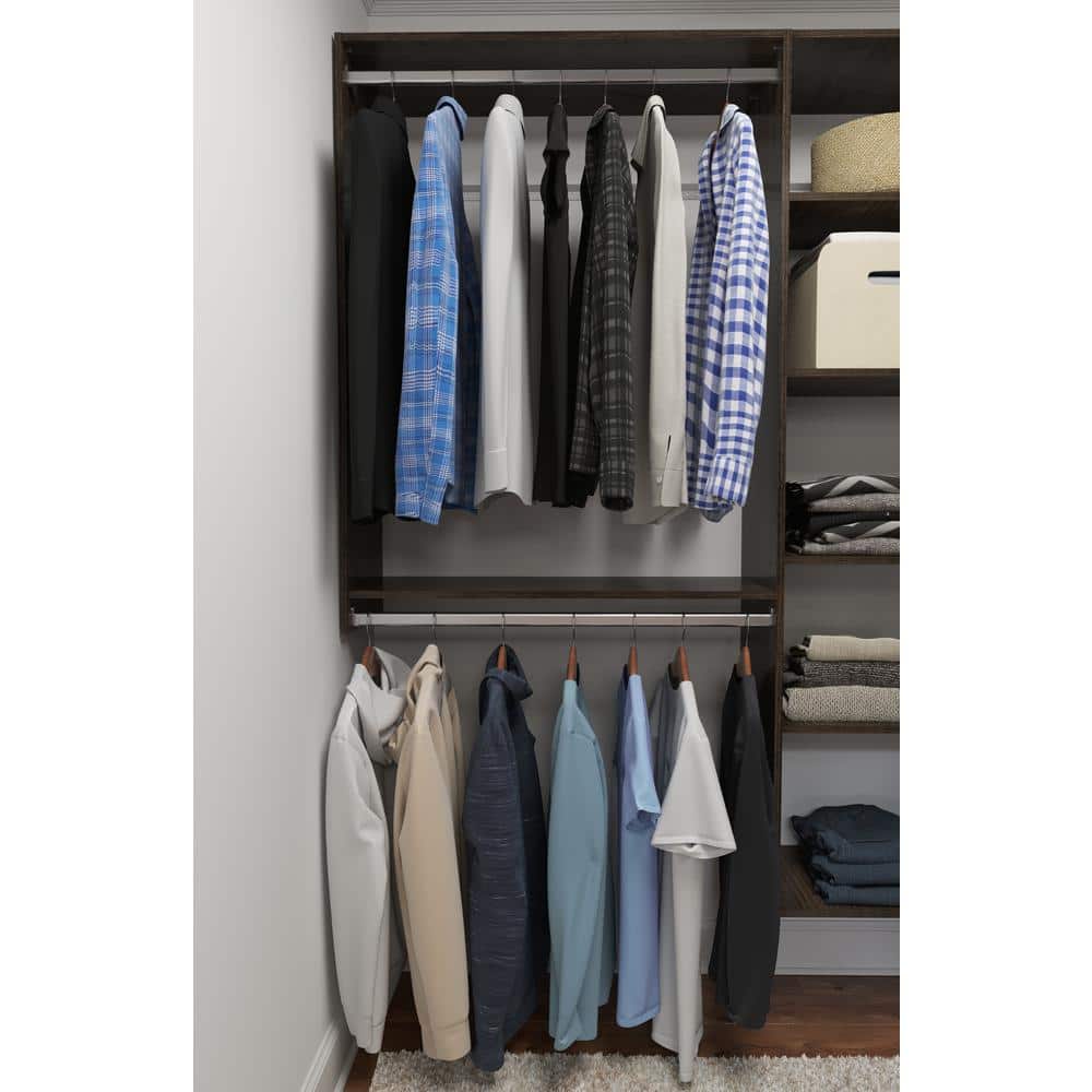 Truffle Wood Ultimate Corner Closet Organizer with Drawers