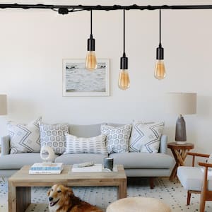 3-Light Black Plug-In Hanging Pendant with ON/OFF Switch, Industrial Hanging Lighting for Kitchen Island Dining Room Bar