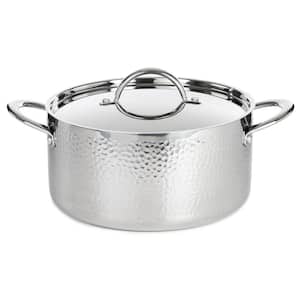 Hammered 5.5 qt. Tri-Ply Stainless Steel Dutch Oven with SS Lid, 9.5 in.