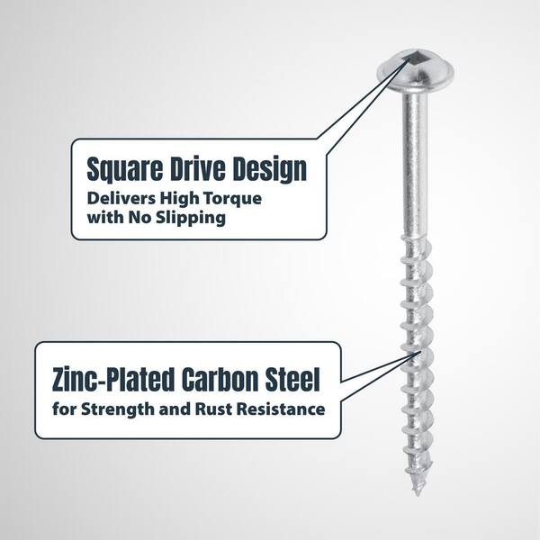 POWERTEC #2 x 2-1/2 in. Square Maxi-Loc Head Coarse Zinc-Plated