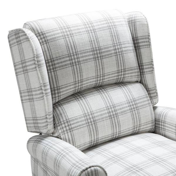 Longaberger Weyland Reverse Furniture Protector Recliner Plaid Gray White