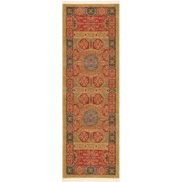 Unique Loom Palace Monroe Red 2' 0 x 6' 0 Runner Rug