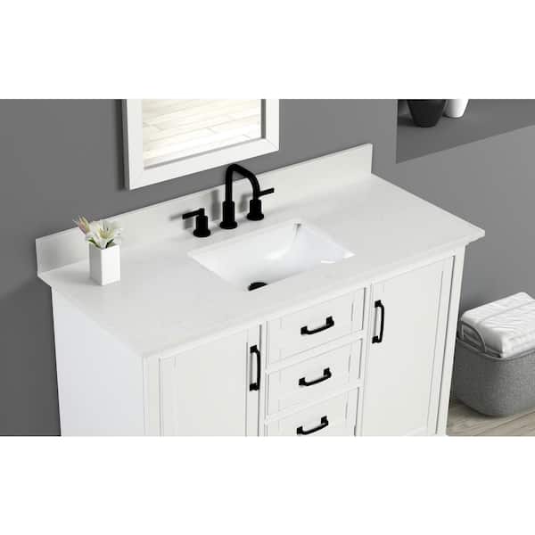 Quartz Vanity Top In Carrara White, Quartz Vanity Tops For Bathrooms