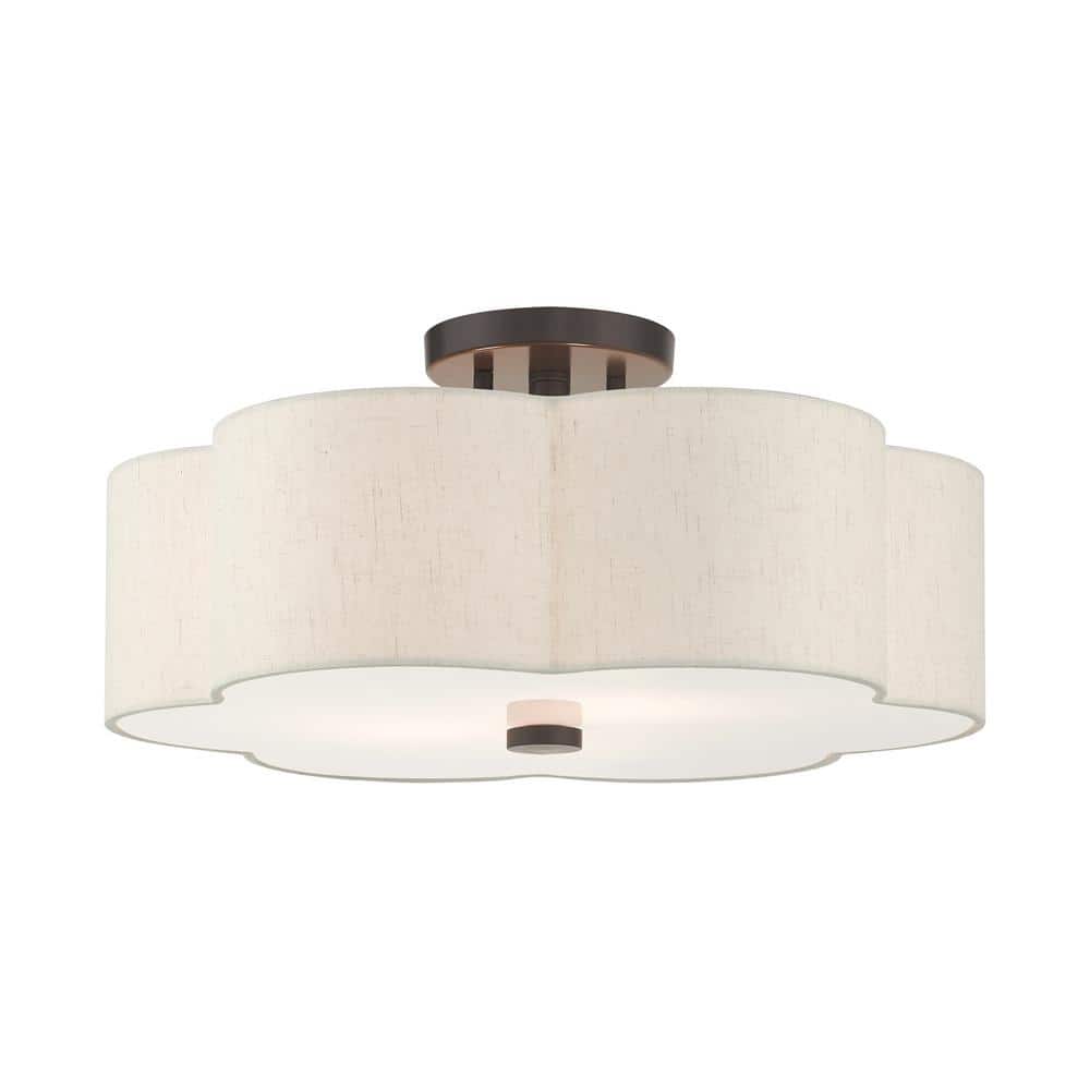Solstice 3 Light English Bronze Semi Flush Mount