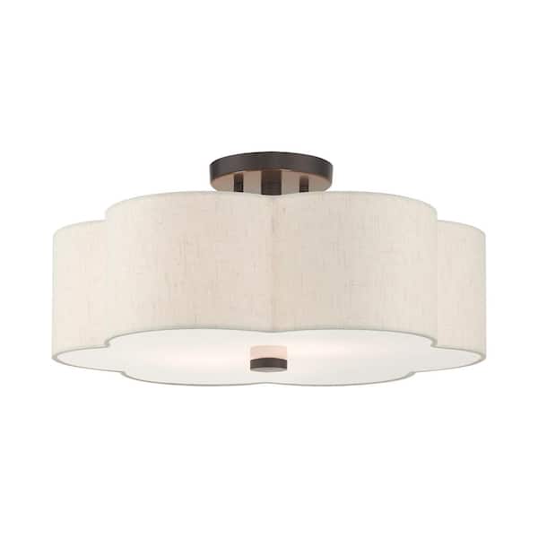 Livex Lighting Solstice 3 Light English Bronze Semi Flush Mount