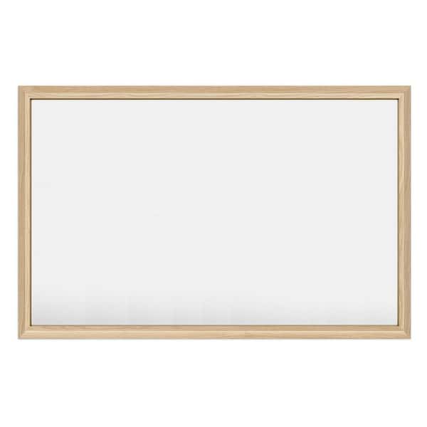 Apmir 55 in. W x 36 in. H Rectangular Aluminum Alloy Framed & Tempered Glass Wall Bathroom Vanity Mirror in Light Yellow Wood