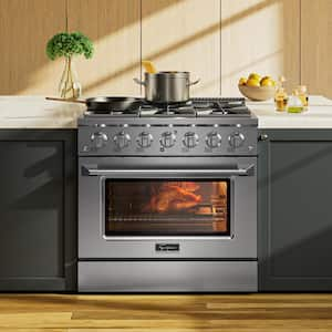 Thor Kitchen 36 inch GAS Range - LRG3601U / LRG3601ULP, Liquid Propane