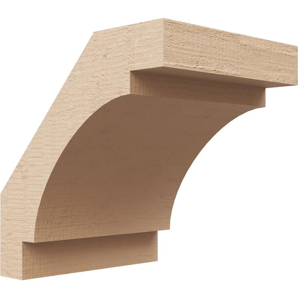 Ekena Millwork 5 in. x 6 in. x 6 in. Merced Rough Cedar Woodgrain Timberthane Polyurethane Knee Brace, Primed