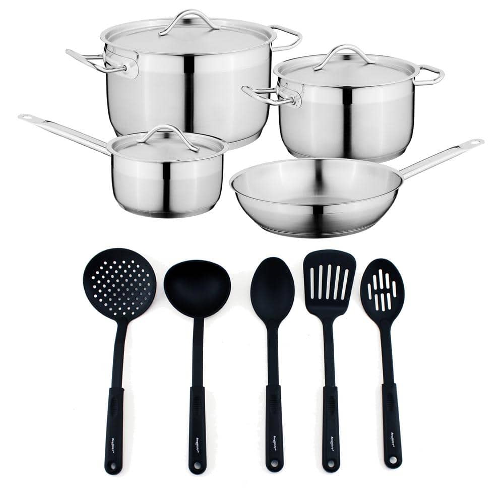 BergHOFF Essentials Gourmet 6-Piece 18/10 Stainless Steel Cookware Set  1100245 - The Home Depot