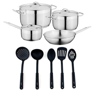 BergHOFF Essentials Gourmet 6-Piece 18/10 Stainless Steel Cookware Set  1100245 - The Home Depot