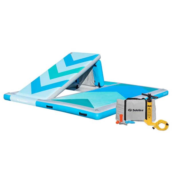 Inflatable Convertible Floating Slide Dock with Pump and Bag 10 ft. x 8 in.