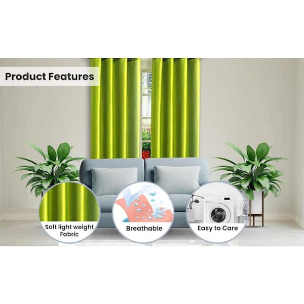 J&V TEXTILES Mint Faux Silk 100% Polyester Solid 55 in. W x 84 in