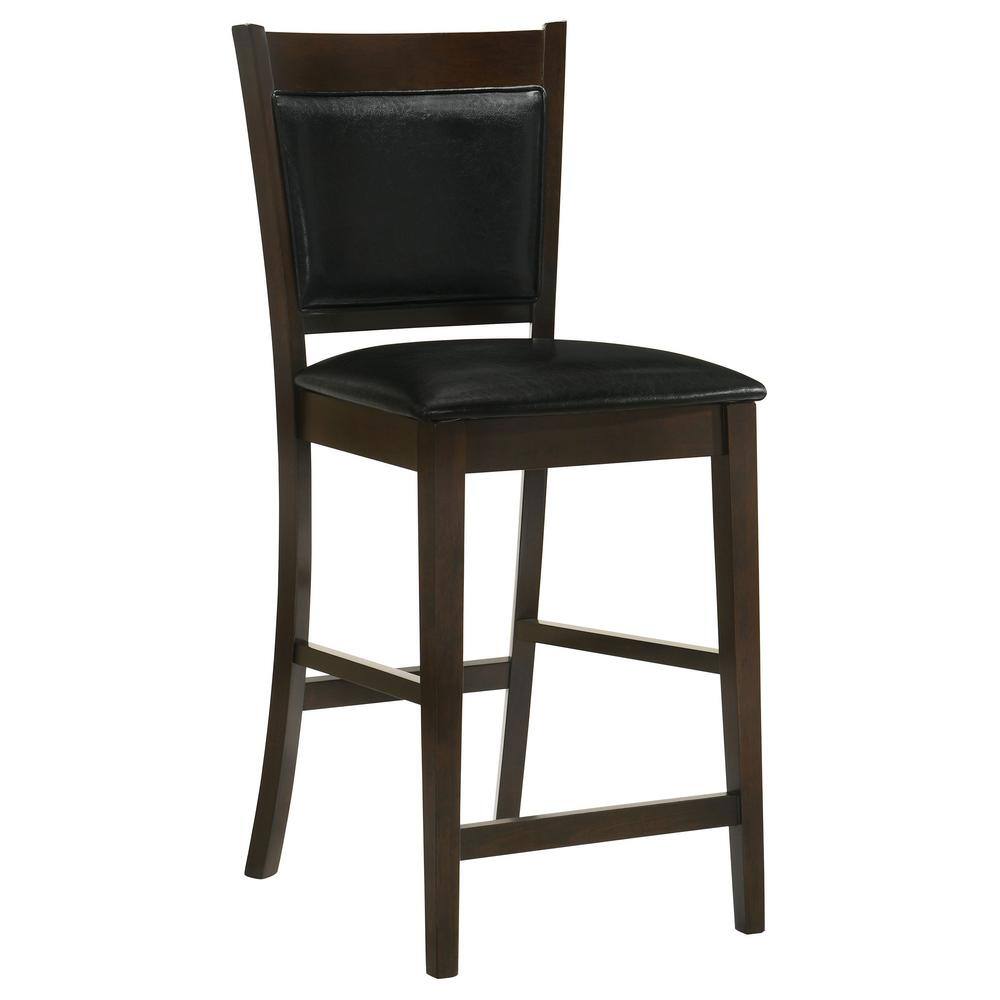 Espresso Black Leatherette 39.75" Transitional Counter Stool