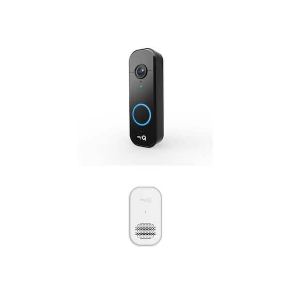 myQ Video Doorbell and Chime In-Home Plug-In with Audio Alerts and Bluetooth Smart Technology Combo