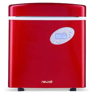 Portable 50 lb. of Ice a Day Countertop Ice Maker BPA Free Parts with 3 Ice Sizes and Easy to Clean - Red
