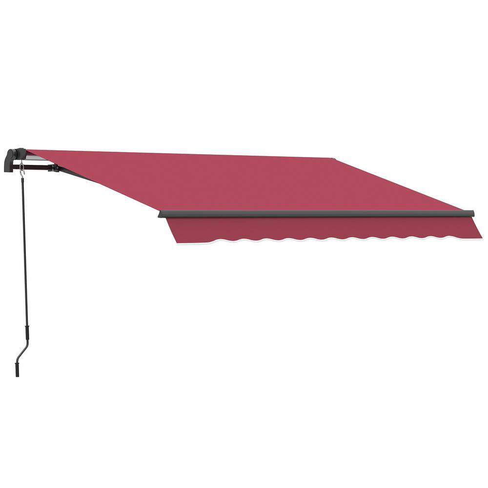 Outdoor 10 ft. x 8 ft. Retractable Awning, Patio Awnings with Manual Crank Handle, UV and Water-Resistant in Red price history on PriceWatchPro