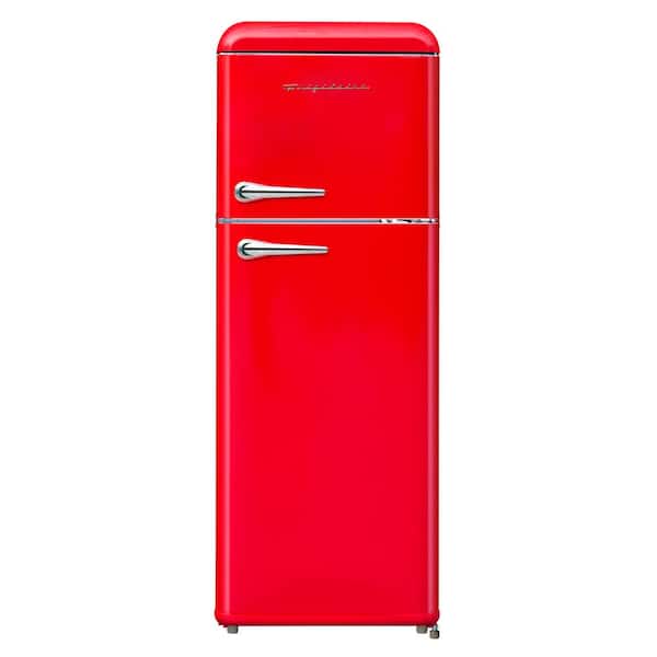 Frigidaire 7.5 cu. ft. Mini Refrigerator with Top Freezer in Red and Chrome Handles