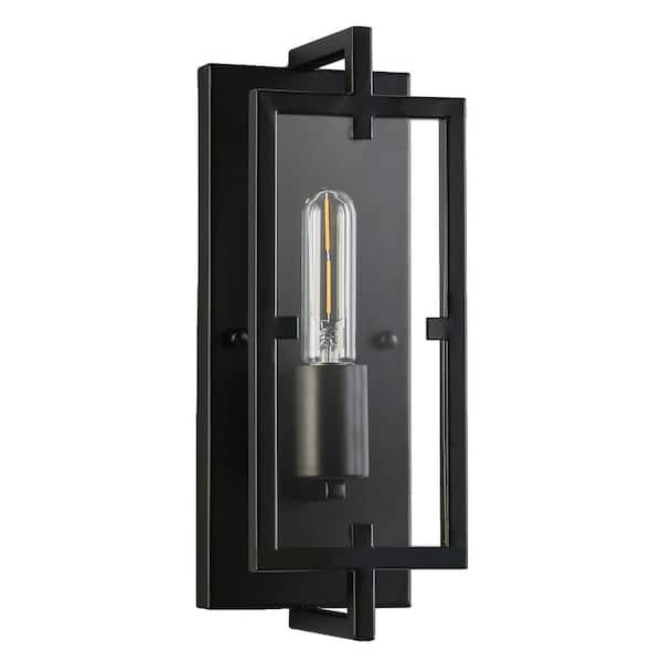 Unbranded 4.7 in.1-Light Black Rectangle Industrial Wall Sconces