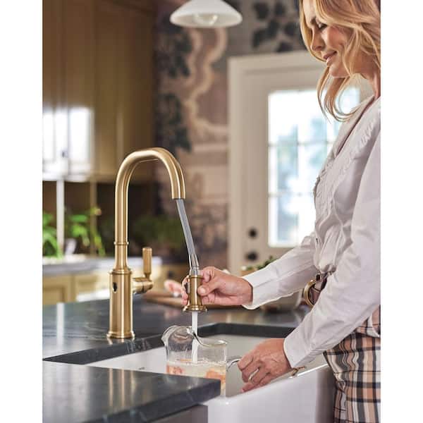 Moulin モフリン ゴールド MOEN Smyth Bronzed Gold 16.75 in. H Pull Down Sprayer Kitchen