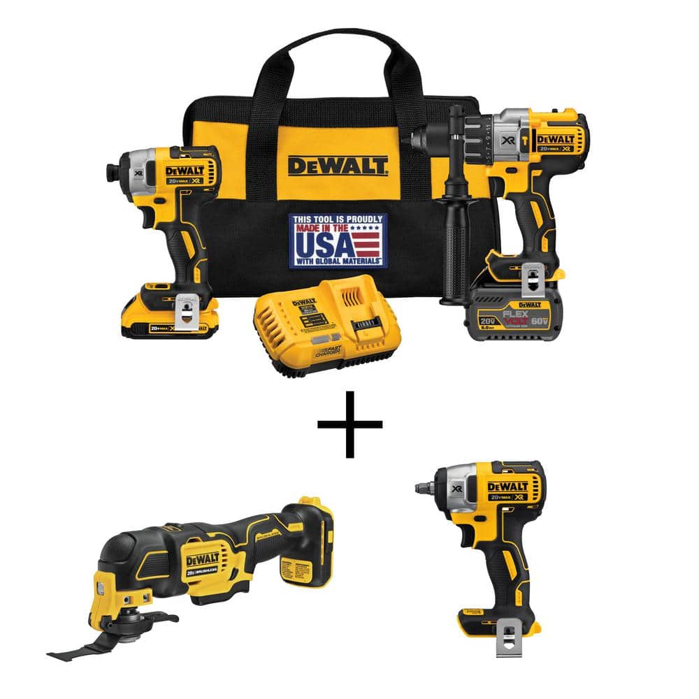 DEWALT 20V MAX Cordless Brushless Combo Kit, Oscillating Multi Tool