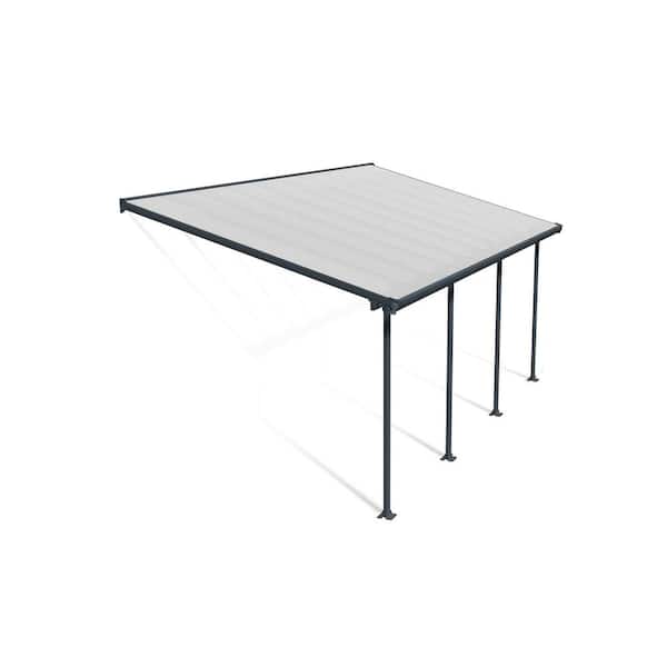 Feria 10 ft. x 20 ft. Gray/Clear Aluminum Patio Cover
