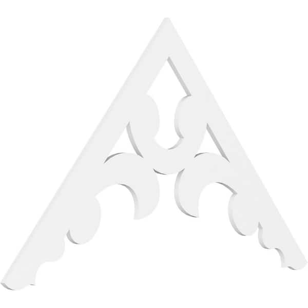 Ekena Millwork 1 in. x 72 in. x 42 in. (14/12) Pitch Vienna Gable Pediment Architectural Grade PVC Moulding