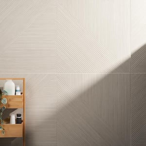Luxury Ribbed Ash 23.62 in. x 47.24 in. Matte Porcelain Wall Tile (15.49 sq. ft./Case)