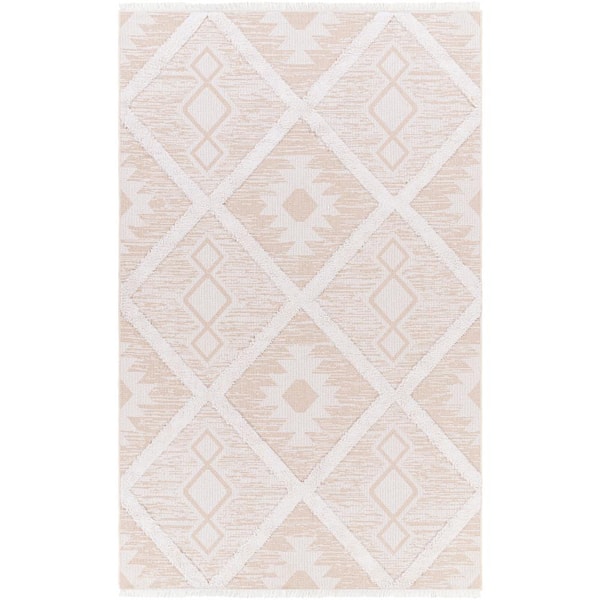 Livabliss Morocotton Tan Diamond 2 ft. x 4 ft. Indoor Area Rug