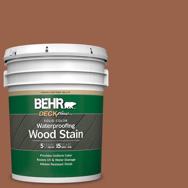BEHR DECKplus 5 gal. #SC-122 Redwood Naturaltone Solid Color Waterproofing Exterior Wood Stain