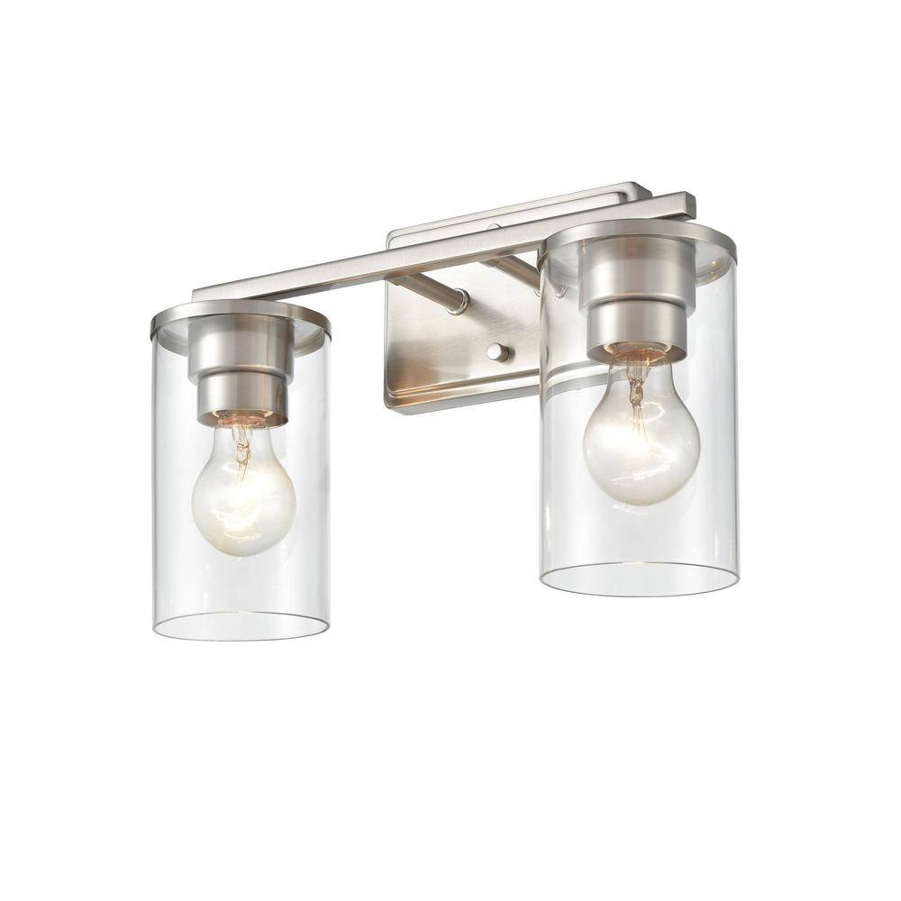 Verlana Brushed Nickel 2-Light Dimmable Outdoor Vanity Fixture