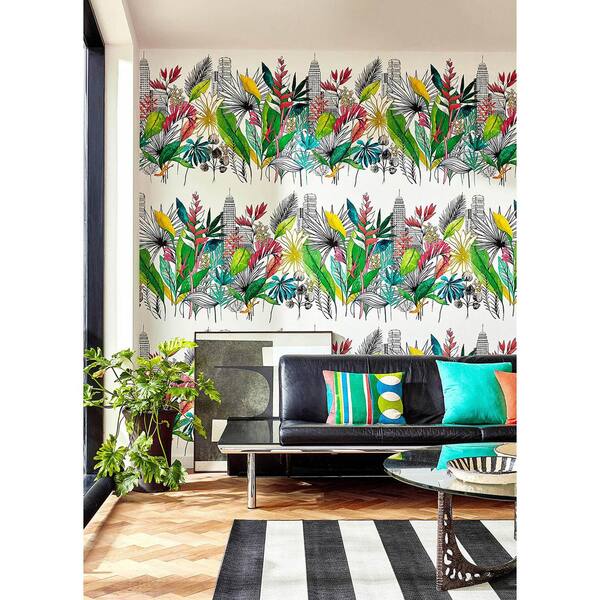 Green Sierra Multicolor Urban Tropic Wallpaper Sample