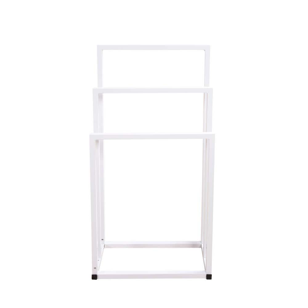 3 Metal Freestanding Hand Towel Holder Organizer for Bathroom in White
