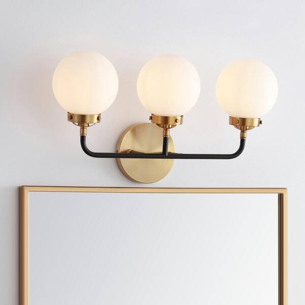 JONATHAN Y Caleb 3Light 22 in. Brass Gold/Black Wall Sconce JYL9058B