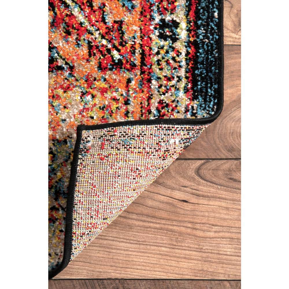 Multicolor Floral Synthetic 4' x 6' Area Rug