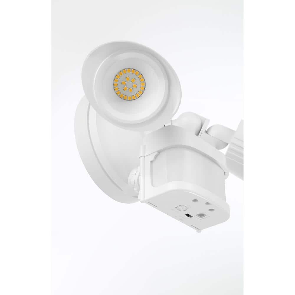 White Dual Head LED Outdoor Security Flood Light with Motion Sensor
