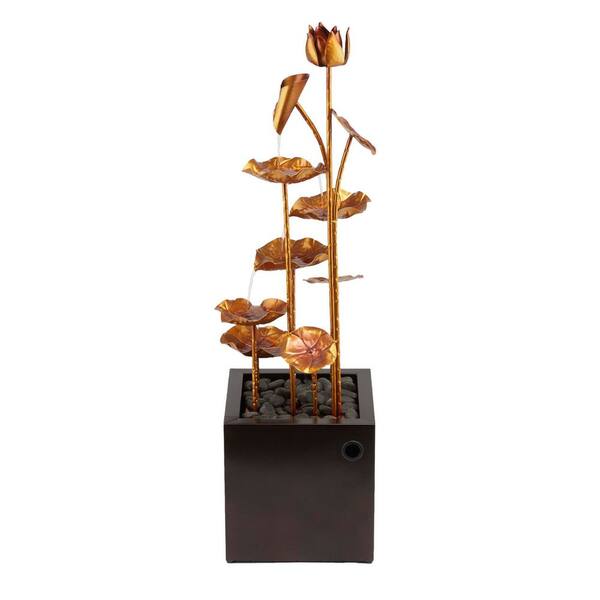 Alpine Corporation 43 in. Tall Outdoor Leaves Metal Cascading