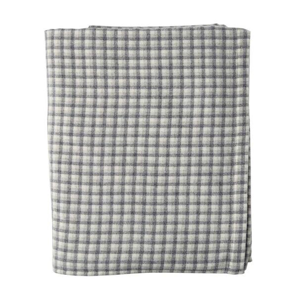 The Company Store Washable Wool Gray Plaid Woven Throw Blanket