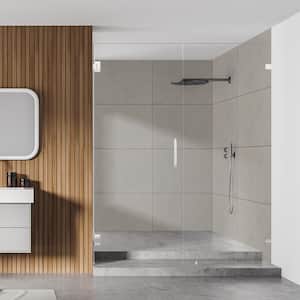 Roisin 60 in. W x 74 in. H Frameless Pivot Hinged Shower Door in Polished Chrome Finish with Clear Glass