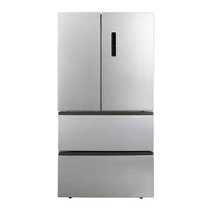 32.9 in. 17.9 cu. ft. Countertop depth Side-by-Side 4 French Door Refrigerator in VCM Stainless Steel Look