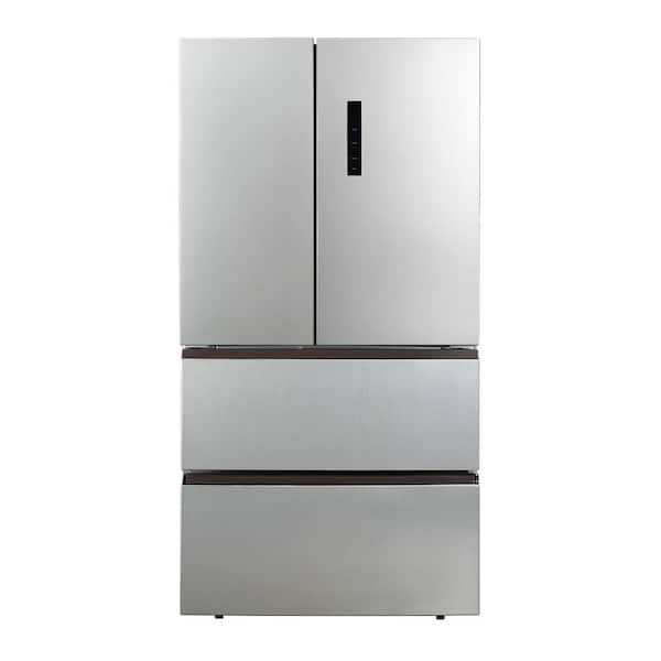 Hamilton Beach 32.9 in. 17.9 cu. ft. Countertop depth Side-by-Side 4 French Door Refrigerator in VCM Stainless Steel Look