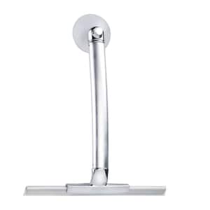 10.25 in. Aluminum Extendable Shower Squeegee with Handle in Silver/Chrome