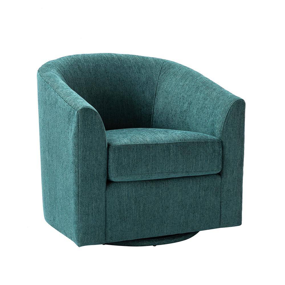 ARTFUL LIVING DESIGN Antonia Teal Barrel Chair with Metal Swivel