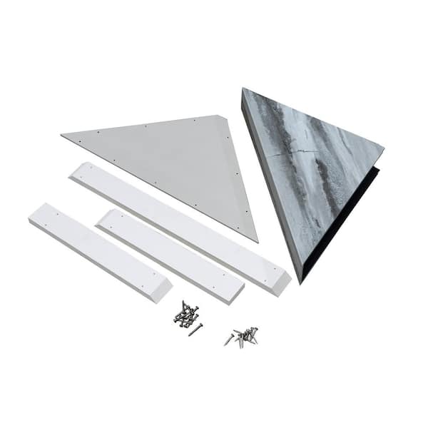 PALISADE 24.88 in. x 12.31 in. Vinyl Waterproof Walk in Corner Shower Seat in Hermitage Granite/Urban Cliff