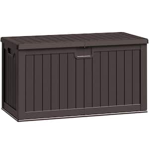 230 Gal. Resin Storage Deck Box for Outdoor Indoor, Brown