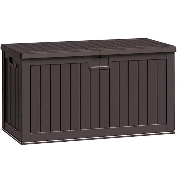 230 Gal. Resin Storage Deck Box for Outdoor Indoor, Brown
