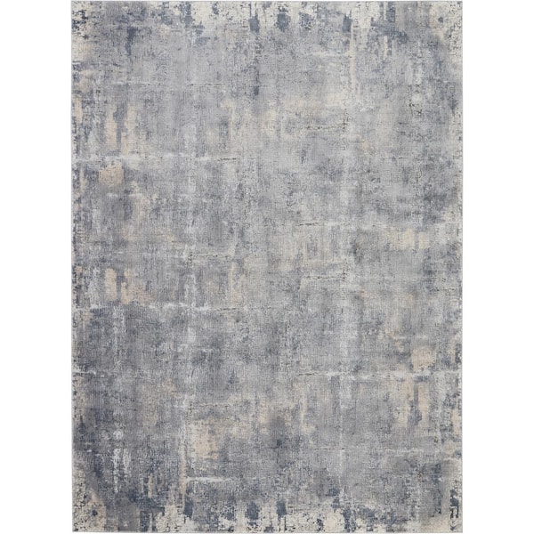 Nourison Rustic Textures Grey/Beige 9 ft. x 13 ft. Abstract Contemporary Area Rug