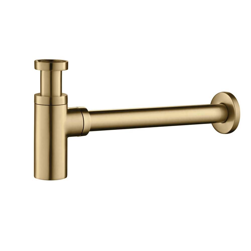 1-1/4 in. Brass Bathroom Sink Round Bottle Trap in Brushed Brass price history on PriceWatchPro
