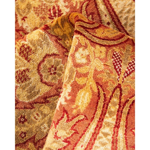 Mogul Yellow 5 ft. x 8 ft. Oriental Wool Indoor Area Rug
