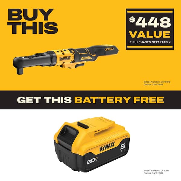 20-Volt Cordless 3/8 in. to 1/2 in. Ratchet (Tool-Only)