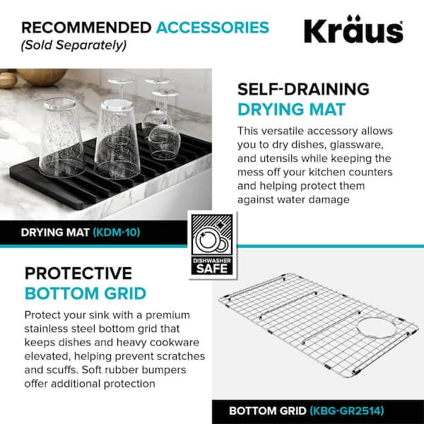 Kraus Bellucci Workstation 30 inch Undermount Granite Composite Single Bowl  Kitchen Sink in Metallic Gray with Accessories 